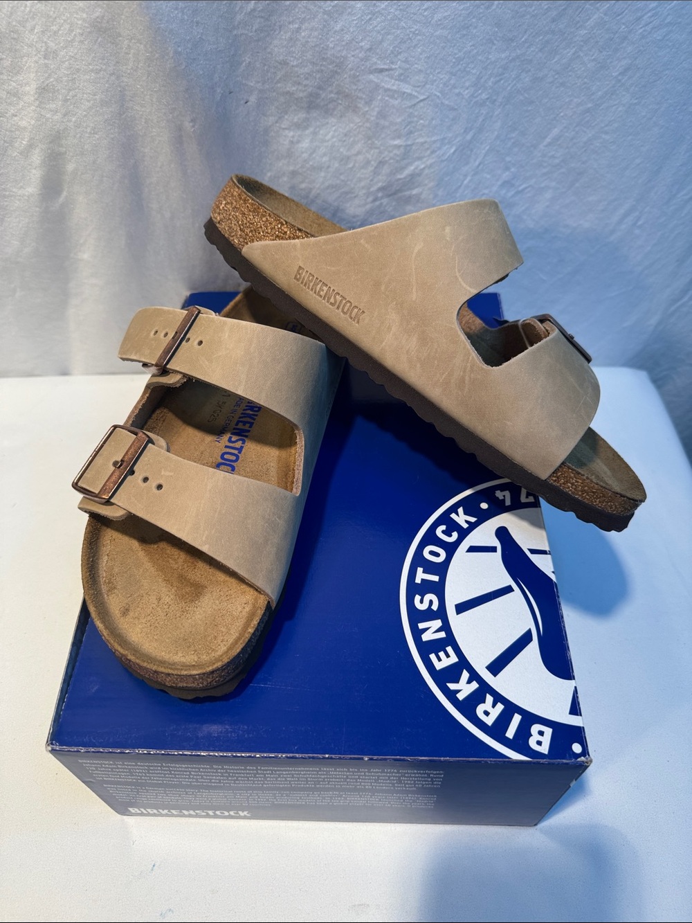 Birkenstock Arizona Two-Strap Sandals in Beige